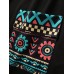 Mens Tribal Geometric Print Patchwork Double Pocket Short Sleeve Hooded T  Shirts