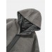 Mens Patchwork Long Sleeve Double Pocket Plush Hooded Jacket